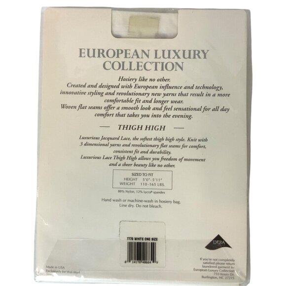 Luxurious Lace Thigh High White Stockings One Size European Luxury Collection - Picture 2 of 2